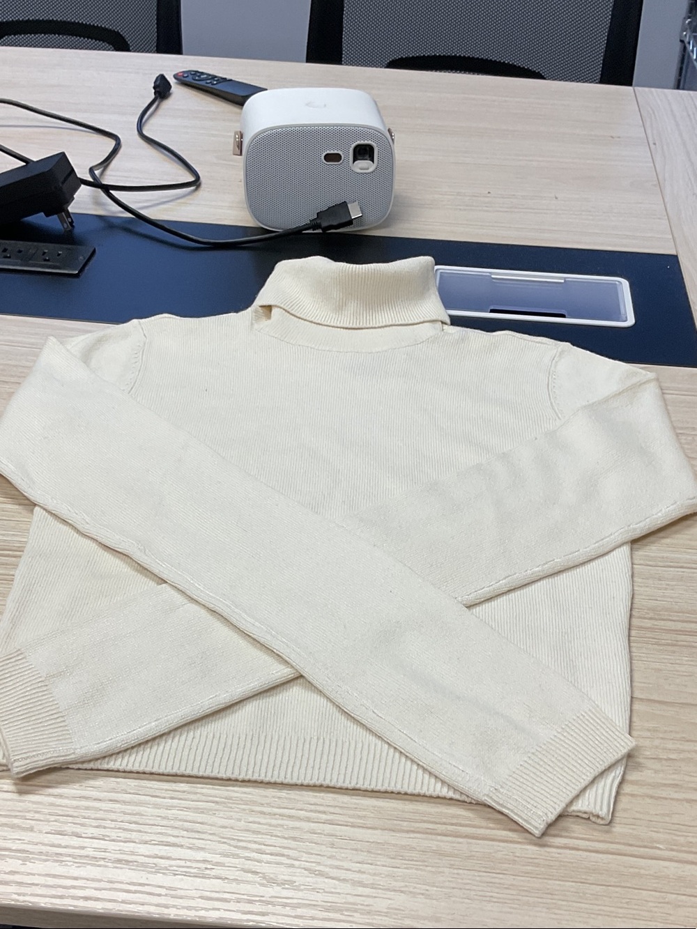 Moda International Cream Turtleneck Sweater - Men's Ribbed Knit